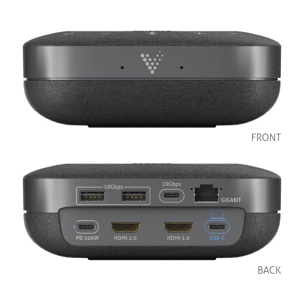 VL-SD200 Док-станція 10-в-1 USB-C з динаміком та вбудованим гучномовцем, 2x HDMI 2.0 4K60, USB-C 3.2 Gen2 100W PD 10Gbps, 4x USB, 1x Ethernet