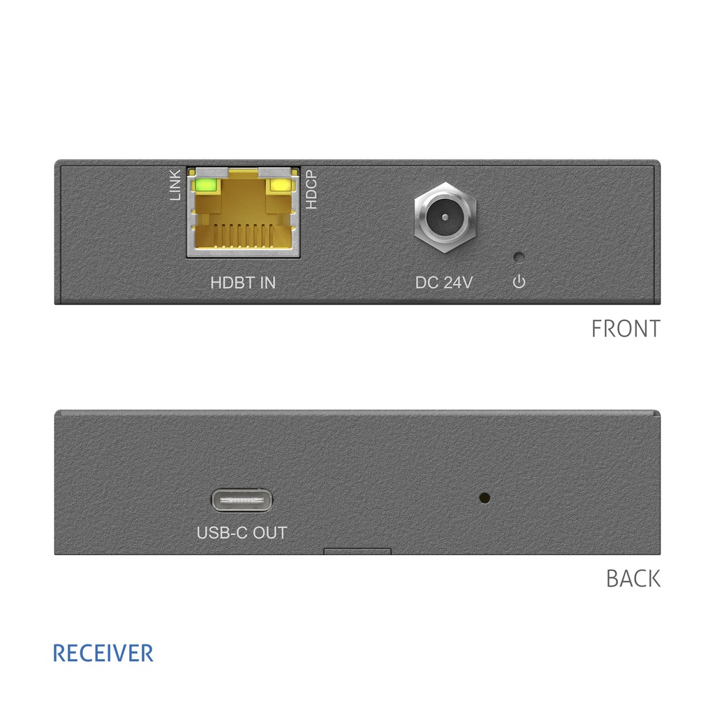 PT-HUB-100 приймач HDBaseT USB-C - HDBaseT 3.0 - відео та дані 4K (60 Гц 4:4:4) USB-C