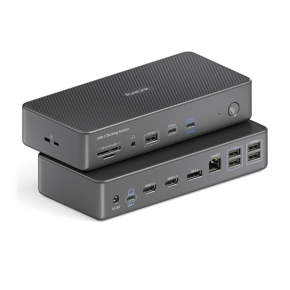 VL-D220 Док-станція 15-в-1 Вхід USB-C 3.2 Gen2,вихід 3 екрани, Ethernet, Аудіовихід