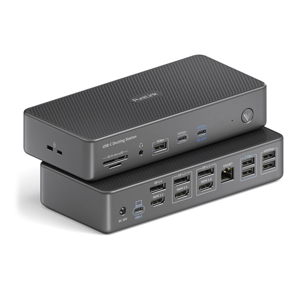 VL-D230DL Док-станція 18-в-1 USB-C DisplayLink-1x HDMI 2.1 8K30, 2x HDMI 2.0 4K60, 1x DP 1.4.,2x DP