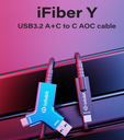 iFiber Y10 Активний оптоволоконний кабель USB 3.2 A+C до C, 10 Гбіт/с, 10m