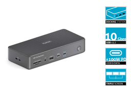 VL-D220 Док-станція 15-в-1 Вхід USB-C 3.2 Gen2,вихід 3 екрани, Ethernet, Аудіовихід